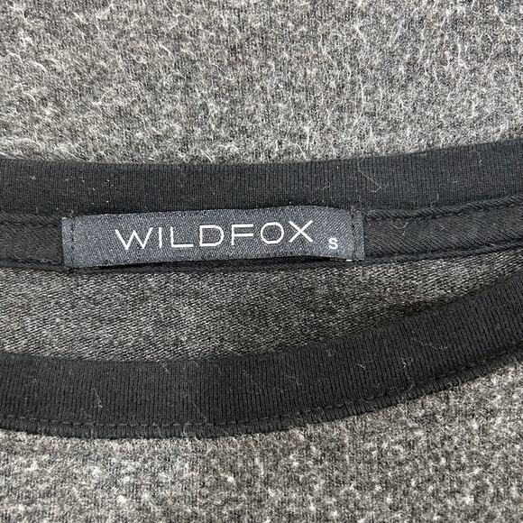 Wildfox Gray Fleece Gold Sparkle Heart Long Sleeve Top - Picture 5 of 7